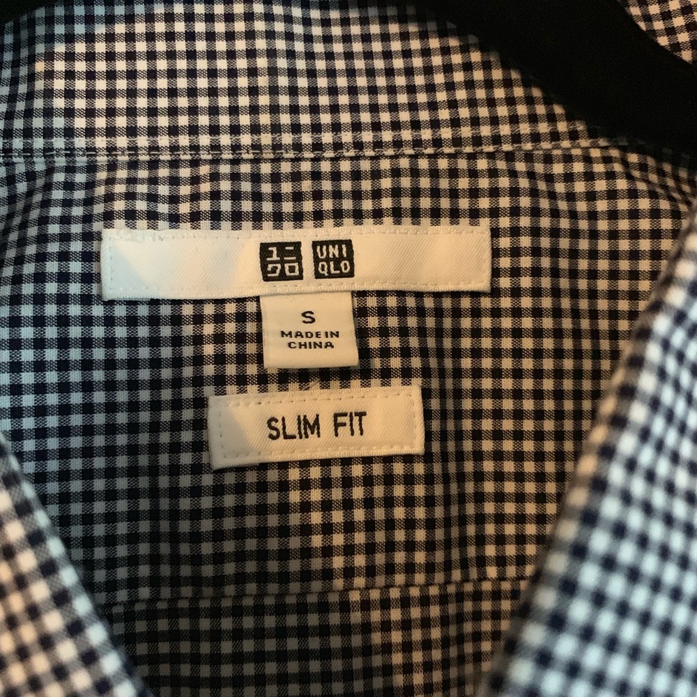 Uniqlo Mens long sleeve gingham button up